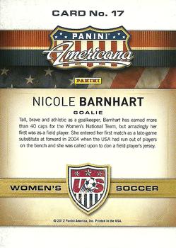 2012 Panini Americana Heroes & Legends - US Women's Soccer Team #17 Nicole Barnhart Back
