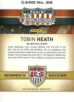 2012 Panini Americana Heroes & Legends - US Women's Soccer Team #22 Tobin Heath Back