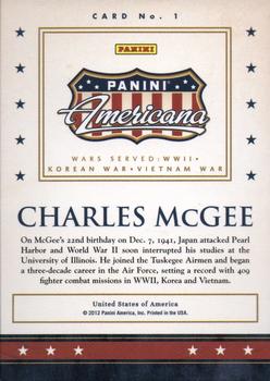 2012 Panini Americana Heroes & Legends - US Military Elite #1 Charles McGee Back