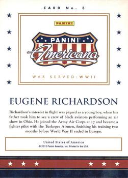 2012 Panini Americana Heroes & Legends - US Military Elite #3 Eugene Richardson Back