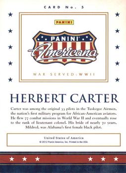 2012 Panini Americana Heroes & Legends - US Military Elite #5 Herbert Carter Back