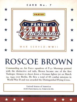 2012 Panini Americana Heroes & Legends - US Military Elite #7 Roscoe Brown Back
