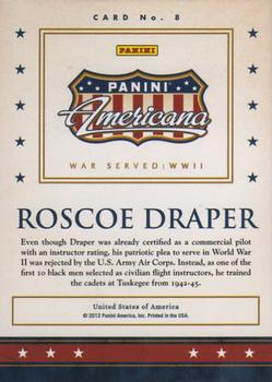 2012 Panini Americana Heroes & Legends - US Military Elite #8 Roscoe Draper Back