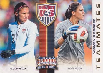 2012 Panini Americana Heroes & Legends - US Women's Soccer Teammates #1 Alex Morgan / Hope Solo Front