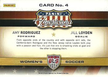2012 Panini Americana Heroes & Legends - US Women's Soccer Teammates #4 Amy Rodriguez / Jill Loyden Back