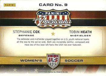 2012 Panini Americana Heroes & Legends - US Women's Soccer Teammates #9 Stephanie Cox / Tobin Heath Back