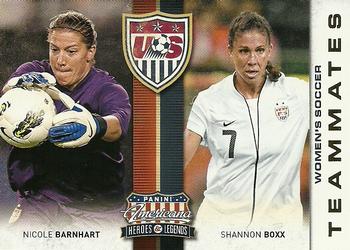 2012 Panini Americana Heroes & Legends - US Women's Soccer Teammates #11 Nicole Barnhart / Shannon Boxx Front