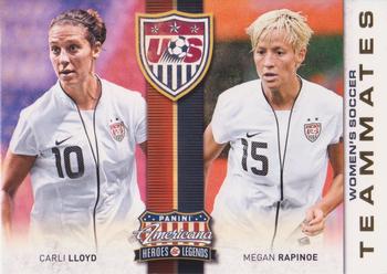 2012 Panini Americana Heroes & Legends - US Women's Soccer Teammates #5 Carli Lloyd / Megan Rapinoe Front