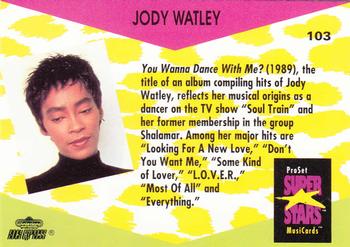 1991 Pro Set SuperStars MusiCards #103 Jody Watley Back