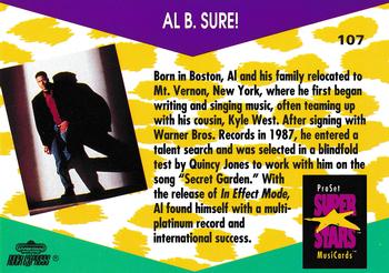1991 Pro Set SuperStars MusiCards #107 Al B. Sure! Back