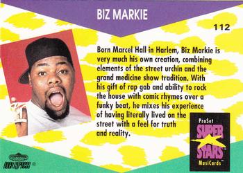 1991 Pro Set SuperStars MusiCards #112 Biz Markie Back