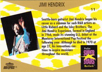 1991 Pro Set SuperStars MusiCards #11 Jimi Hendrix Back