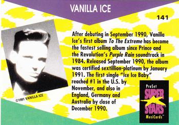 1991 Pro Set SuperStars MusiCards #141 Vanilla Ice Back