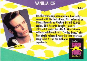 1991 Pro Set SuperStars MusiCards #142 Vanilla Ice Back
