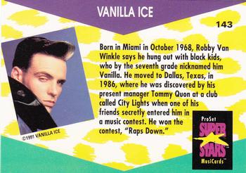 1991 Pro Set SuperStars MusiCards #143 Vanilla Ice Back