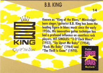 1991 Pro Set SuperStars MusiCards #14 B.B. King Back
