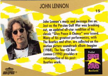 1991 Pro Set SuperStars MusiCards #15 John Lennon Back