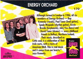 1991 Pro Set SuperStars MusiCards #170 Energy Orchard Back