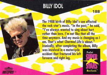1991 Pro Set SuperStars MusiCards #188 Billy Idol Back