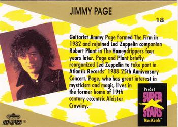 1991 Pro Set SuperStars MusiCards #18 Jimmy Page Back