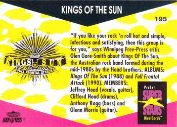 1991 Pro Set SuperStars MusiCards #195 Kings of the Sun Back