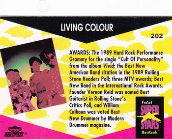 1991 Pro Set SuperStars MusiCards #202 Living Colour Back