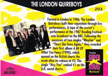 1991 Pro Set SuperStars MusiCards #203 The London Quireboys Back