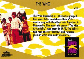 1991 Pro Set SuperStars MusiCards #20 The Who Back