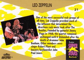 1991 Pro Set SuperStars MusiCards #21 Led Zeppelin Back