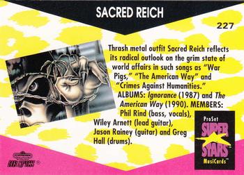 1991 Pro Set SuperStars MusiCards #227 Sacred Reich Back
