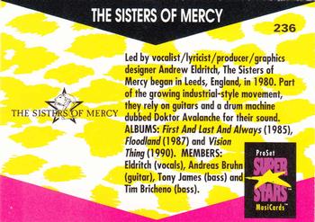 1991 Pro Set SuperStars MusiCards #236 The Sisters of Mercy Back