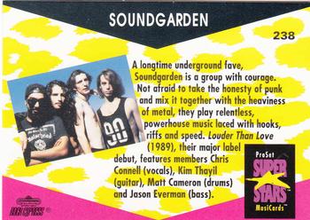 1991 Pro Set SuperStars MusiCards #238 Soundgarden Back