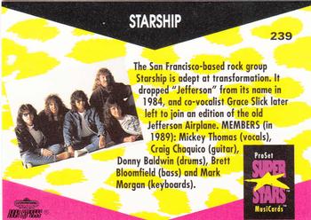 1991 Pro Set SuperStars MusiCards #239 Starship Back