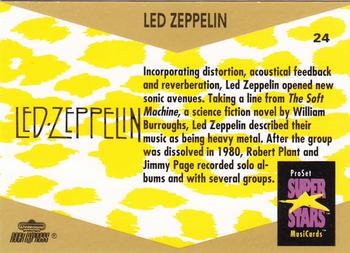 1991 Pro Set SuperStars MusiCards #24 Led Zeppelin Back