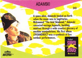 1991 Pro Set SuperStars MusiCards #30 Adamski Back