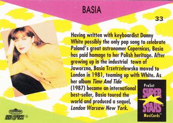 1991 Pro Set SuperStars MusiCards #33 Basia Back