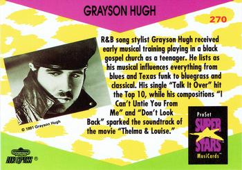 1991 Pro Set SuperStars MusiCards #270 Grayson Hugh Back