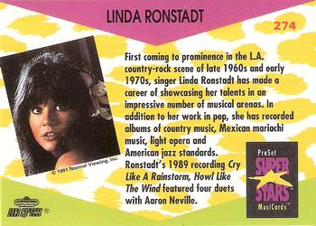 1991 Pro Set SuperStars MusiCards #274 Linda Ronstadt Back