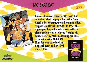 1991 Pro Set SuperStars MusiCards #277 MC Skat Kat Back