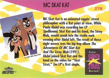 1991 Pro Set SuperStars MusiCards #278 MC Skat Kat Back