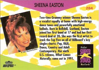 1991 Pro Set SuperStars MusiCards #284 Sheena Easton Back
