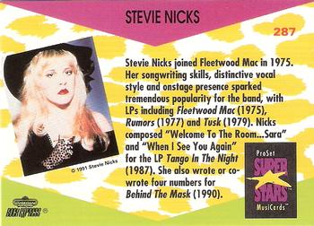 1991 Pro Set SuperStars MusiCards #287 Stevie Nicks Back