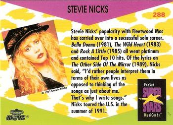 1991 Pro Set SuperStars MusiCards #288 Stevie Nicks Back