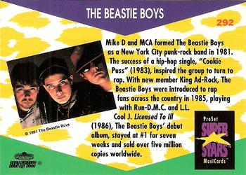 1991 Pro Set SuperStars MusiCards #292 The Beastie Boys Back
