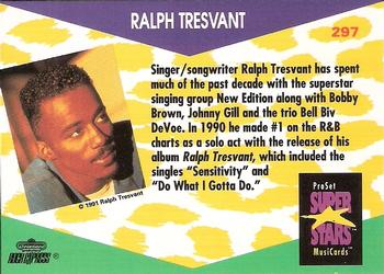 1991 Pro Set SuperStars MusiCards #297 Ralph Tresvant Back