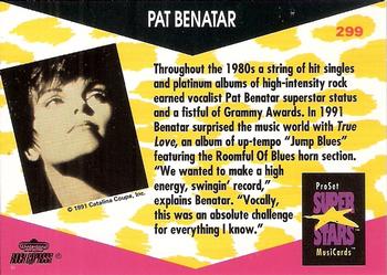1991 Pro Set SuperStars MusiCards #299 Pat Benatar Back