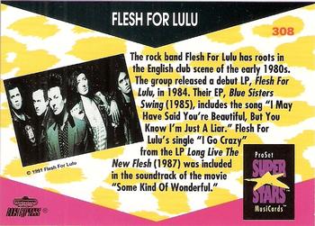 1991 Pro Set SuperStars MusiCards #308 Flesh for Lulu Back
