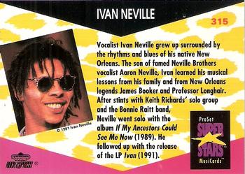 1991 Pro Set SuperStars MusiCards #315 Ivan Neville Back