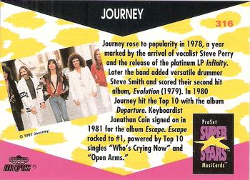 1991 Pro Set SuperStars MusiCards #316 Journey Back