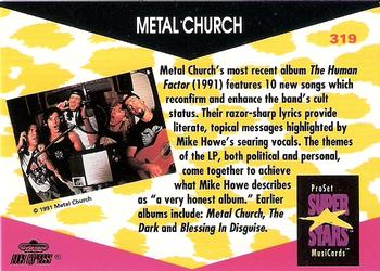 1991 Pro Set SuperStars MusiCards #319 Metal Church Back